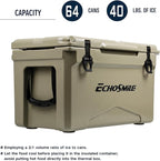 EchoSmile 25/30/35/40/60/75 Quart Rotomolded Cooler, Built to Stand up to The Rigors of The Journey