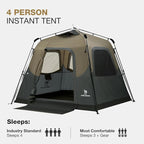 CAMEL CROWN Instant Tents for Camping 4-6 Person Tent Waterproof Easy Setup Sets Up in 60 Seconds Backpacking Tents with Carry Bag for Outdoor Hiking