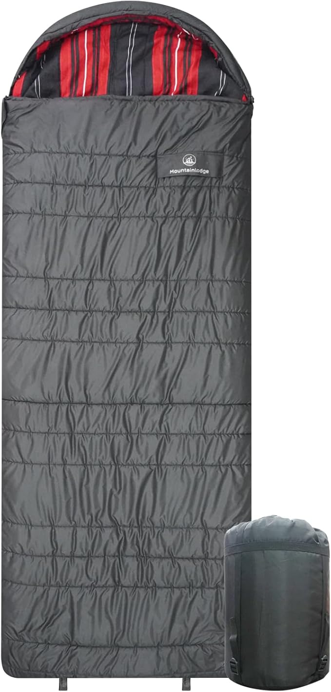 Polycotton Sleeping Bag for Adult,Cold&Warm Weather Large with Compression Sack and Water Resistant for Family Camping,Travel and Car Camping