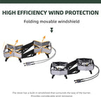 BRS-32 Portable Foldable Camping Stove Expandable Double Cooktop - Easy to Operate, Camping Kitchenware with BRS-191 Electronic Igniter