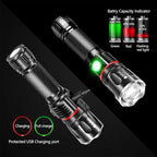 Tactical Flashlight Rechargeable, High Lumens Led Flashlights Handheld-Magnetic Base, Super Bright, Zoomable, Water-Resistance, 4 Modes, Powerful Flash Light for Camping, Hiking and Emergence