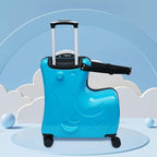 20" Ride-On Travel Suitcase for Kids, Toddler Carry on Luggage with Wheels, Children Travel Rolling Trolly Luggage with Password Lock, Children's Ride On