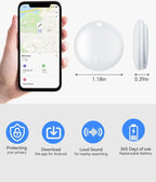 Air Tracker Tag IP67 Waterproof Bluetooth Tracker, Keychain Finder, Item Locator for Bags, Backpacks, Luggage, Pets, Wallets (Android Only White-4)