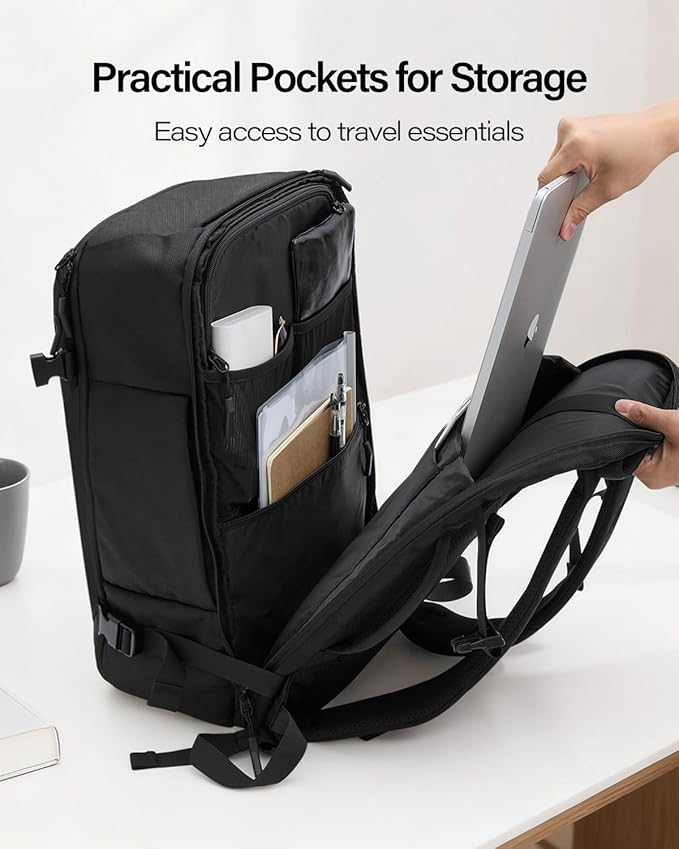 GHERSON Travel Laptop Backpack, TSA Friendly Flight Approved Carry-on Luggage,Water-resistant Lightweight Business Rucksack，Durable Large Weekender Bag Daypack Fits 17.3 Inch Laptop