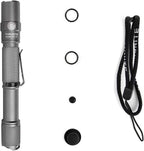 ThruNite Archer 2A V3 LED Flashlight, 500 Lumens Mini AA Flashlight with Lanyard, IPX8 Water-Resistant Dual Switch Outdoor Flash Light for Hiking, Camping, Everyday Use, EDC - Metal Grey CW