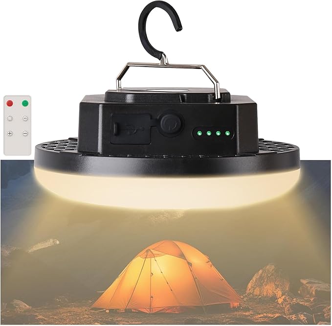 Camping Lantern 10500mAh Rechargeable Battery, 32W Ultra Bright LED Hanging Light with 3 Modes, Waterproof Portable Tent Lighting for Outdoor Emergency & Hiking