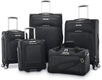 Samsonite Solyte DLX Softside Expandable Luggage with Spinner Wheels, Midnight Black, Checked-Medium 25-Inch