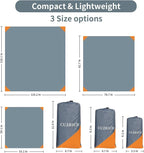 Small Picnic Mat 4FT Foldable Tent Rug Tents Blankets Pocket Beach Blanket Lightweight Camping Tarp Washable Rug Quick Dry Beach Mats Hiking Outdoor Essentials(Gray/Orange 55"*59" /4.59ft×4.92ft)