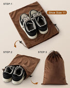 FantasyLife Shoe Bags for Travel, Washable Dust Bags for Storage & Packing, Flannel Shoe Pouch with Drawstring Closure for Purses, Handbags, Shoes & Toys (2, Mocha Mousse, 17.3"x12.6")