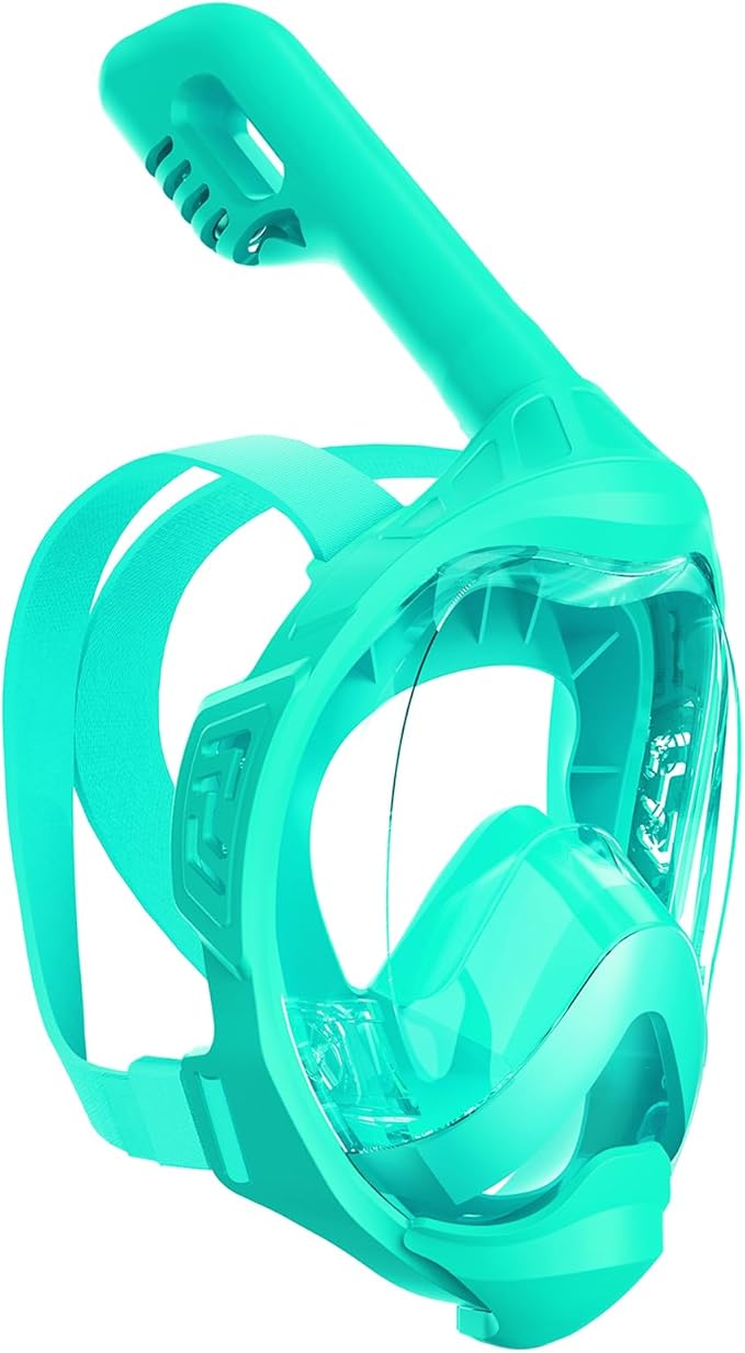 Kids Full Face Snorkel Mask, Snorkeling Gear for Kids, Kids Scuba Mask and Snorkel, Diving Mask, Snorkeling Set, 180 Degree Panoramic View Anti-Fog Anti-Leak