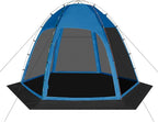 Screen Tent with Removable Floor, Siebwin 10'x10' Six-Sided Gazebos with Mosquito Netting Sunproof Outdoor Canopy Tent for 4-6 People Family Backyard Party Outside Activities, Blue