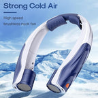 Neck Fan for Men Portable: 5S Fast Cooling, 6000mAh Battery Air Volume, 6 Speeds, Personal Fan for Fathers, Dad - Ultra-Quiet, USB Quick Rechargeable Wearable Cooling Fan (Dark Blue)