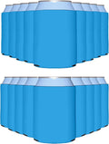 PartyPrints 25 Pack Robins Egg Blue Blank Can Cooler Sleeves, Customizable Bulk Insulated Foam Beer, Collapsible Plain Drink Holder, Cold Soda Insulator, 12oz Regular, 16oz Tall Cans