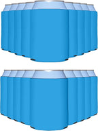 PartyPrints 25 Pack Robins Egg Blue Blank Can Cooler Sleeves, Customizable Bulk Insulated Foam Beer, Collapsible Plain Drink Holder, Cold Soda Insulator, 12oz Regular, 16oz Tall Cans