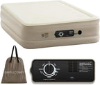 Simpli Comfy 18” Queen Inflatable Air Mattress with Built-in Dual Pump, Adjustable Firmness, Foldable Blow-Up Mattress with Storage Bag, Self-Inflating Air Mattress for Home, Guest, Travel, Camping