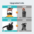 BUZIO 64oz Water Bottle, (Cold for 48 Hrs) Triple Wall Insulated Stainless Steel Leakproof Half gallon Jug/Flask with Straw Lid and Carry Bag for Sports Hiking, Camping, Yellow Orange