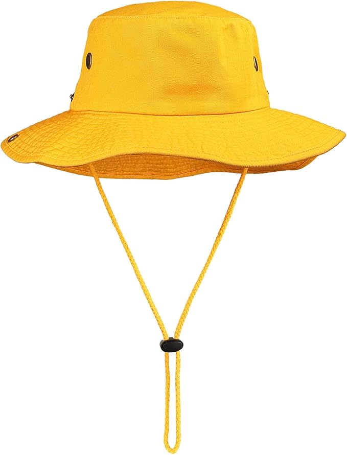 Wide Brim Hiking Fishing Safari Boonie Bucket Hats 100% Cotton UV Sun Protection for Men Women Outdoor Activities