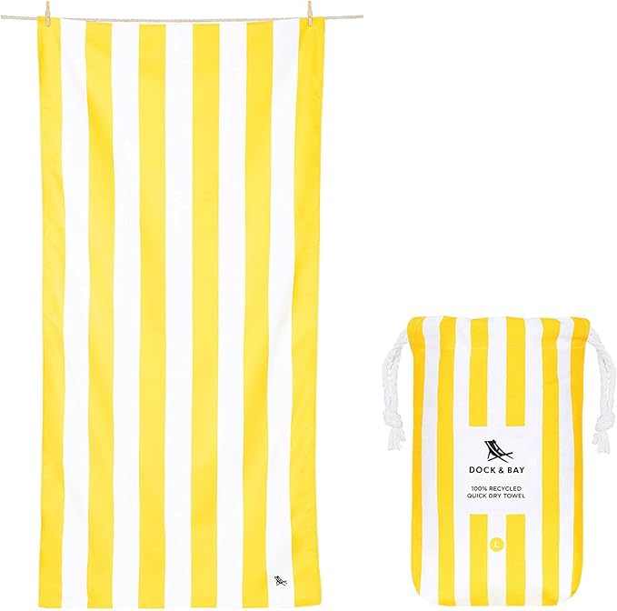 Dock & Bay Beach Towel - Quick Dry, Sand Free - Compact, Lightweight - 100% Recycled - Includes Bag - Cabana - Set A (4), Extra Large (200x90cm, 78x35)