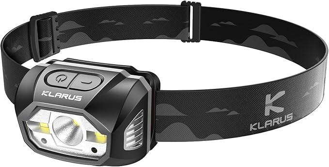 klarus HM1 IPX6 Waterproof Rechargeable Headlamp with Motion Sensor, 70 Hours Long Battery Life, Full Charge in 2.5 Hours, 440 Lumens Consistent Output, Shock and Drop Resistant