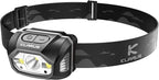 klarus HM1 IPX6 Waterproof Rechargeable Headlamp with Motion Sensor, 70 Hours Long Battery Life, Full Charge in 2.5 Hours, 440 Lumens Consistent Output, Shock and Drop Resistant