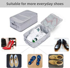 Travel Shoe Bags, Foldable Waterproof Shoe Pouches Organizer-Double Layer (4 Grey Shoe Bag)