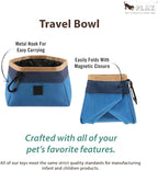 P.L.A.Y. Landscape Series Collapsible Dog Water & Food Bowl - Great Dogs, Travel, On-the-go, Hiking, Outdoors - Portable, Folds Flat, Waterproof, Easy Clean, 2.3L Capacity (Moss)