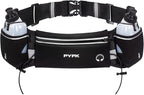 PYFK Upgraded Running Belt with Water Bottles, Hydration Belt for Men and Women, Water Bottle Holder Running Pouch Belt, Fanny Pack Fits 7 inches Phones, Waist pack for Running Hiking Climbing
