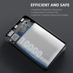 Magnetic Power Bank, 10000mAh Magnetic Portable Charger, 22.5W Wireless Power Bank, USB-C Fast Charging, LED Display Magnetic Battery Pack, Compatible for iPhone 17/16/15/14/13 Pro/Pro Max/Plus(Black)