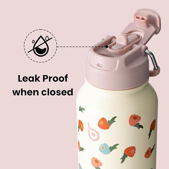 BOTTLE BOTTLE 32oz Insulated Water Bottle Stainless Steel Sport Water Bottle with Straw Dual-use Lid Design for Gym with Pill Box