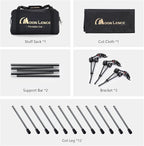 MOON LENCE Height Adjustable Camping Cot - Supports 330 lbs, Portable Folding Bed with Leg Extenders for Camping, Hiking, Sleeping, 1 Pack, Black