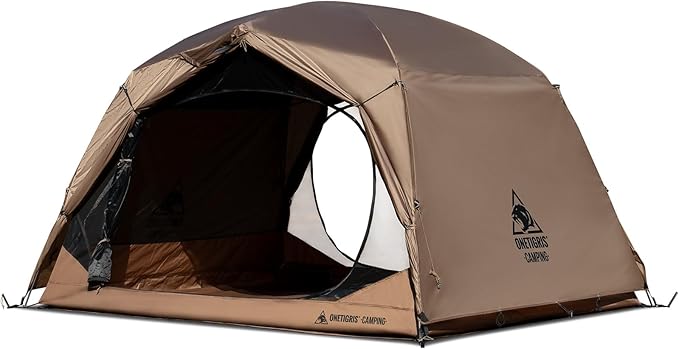 OneTigris JOVIAN 4 Person Camping Tent 3 Season Family Shelter Easy Setup Outdoor Backpacking with 2000mm Outer Rainfly, 5000mm Bottom & Waterproof Floor Mat