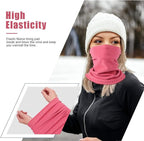 KGC 2 Pack Winter Neck Warmer Gaiter Fleece Windproof Face Mask Cover Cold Weather Scarf for Men & Women