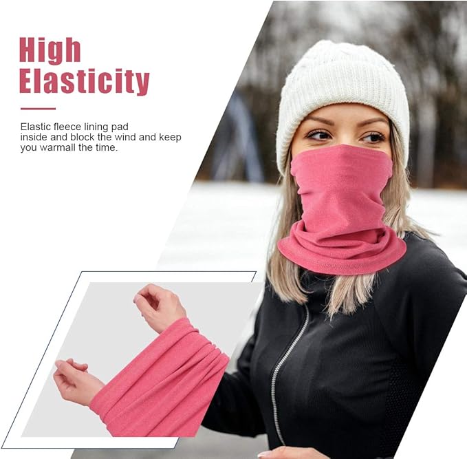 KGC 2 Pack Winter Neck Warmer Gaiter Fleece Windproof Face Mask Cover Cold Weather Scarf for Men & Women