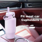 32oz Insulated Water Bottle, Fit in Any Car Cup Holder, Water Bottle with Straw Lids, Stainless Steel Insulated Water Flask Double Wall Leak-proof BPA Free to Keep Cold&Hot