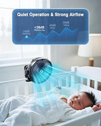 FRIZCOL 24000mAh 8 Inch Portable Clip On Fan,Battery Operated Golf Cart Fan with Lights and Remote, USB Fans Small Desk Fans Personal Quiet Fans for Office Stroller Bedroom and Camping