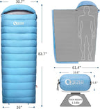 Down Sleeping Bag for Adults, 600 Fill Power, Ultralight & Compact with Compression Sack for Backpacking, Camping, Hiking