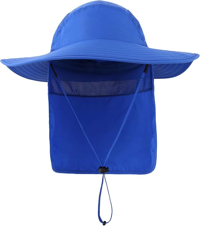 Home Prefer UPF 50+ Mens Wide Brim Fishing Hat with Neck Flap Sun Hat for Men Women Sun Protection Cap
