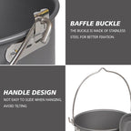 Aluminum Alloy Camping Hanging Pot with Lid Lifter Handle Lightweight 4200ml Portable Pot for Camping Cooking Hiking Picnic