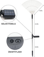 Solar Garden Firework Lights Outdoor Waterproof 2 Pack Solar Powered Art Stake Twinkle Lighting Outside Solar Lights Upgrad 180 LED Sparklers Lights for Yard Party Decorations (Colorful)