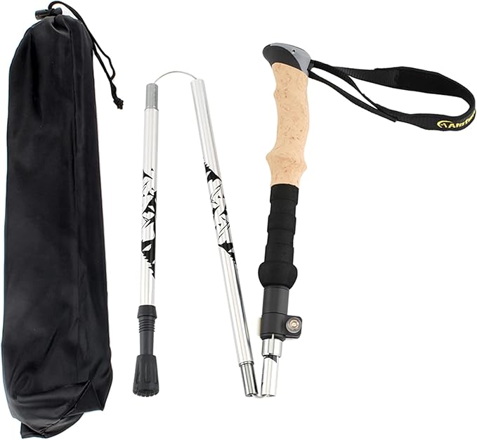 Aluminum Collapsible Ultralight Travel Trekking Hiking Pole for Men and Women (Fits 5'3" - 6'2")