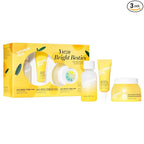 Saturday Skin 3-Piece Skin Care Set Yuzu Vitamin C Sleep Mask Yuzu Vitamin C Bright Toner and Eye Cream Overnight Facial Masks Korean Beauty Best Vitamin C Skincare Set