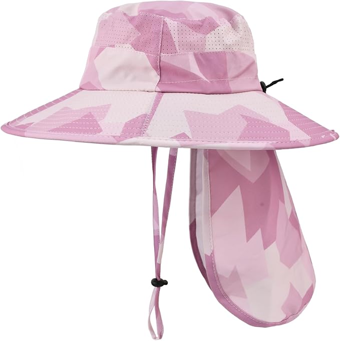 Sun Hats for Men Women Fishing Hat UPF 50+ Breathable Wide Brim Bucket Hats Summer UV Protection Safari Hat with Neck Flap