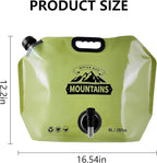 Collapsible 8L Water Storage Bag, BPA-Free Portable Folding Water Jug with Adjustable Faucet, Leakproof Emergency Water Bag for Camping, Hiking, Riding, Outdoor Sport (GREEN, 4)