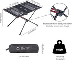 Naturehike FT07 Ultralight Camping Table, 1.6 LBS Portable Backpacking Table with Carry Bag & Cup Holder, Folding Mesh Camp Table for Camping Picnic Beach Fishing