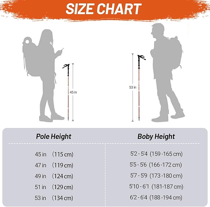 Trekking Poles Collapsible Hiking Poles - Trekking Sticks with Quick Lock System Lightweight for Hiking, Camping