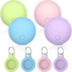 Air Tracker Tags 4-Pack, Item Finders Work for Apple Find My APP(iOS Only) Tracker Tags for Keys, Luggage, Backpack etc,Replaceable Battery Last 1 Year, Loud Beep, IP68 Waterproof with Holder