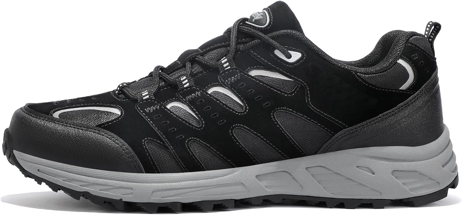 Kricely Men's Trail Running Shoes Non Slip Hiking Shoes Tennis Shoes Fashion Sneakers Workout Footwear