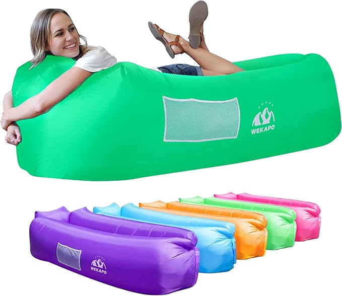 WEKAPO Inflatable Sun Lounger, Air Sofa, Hammock, Portable, Waterproof and Leak-Proof, Ideal for Backyard, Beach, Travel, Camping, Picnics and Music Festivals