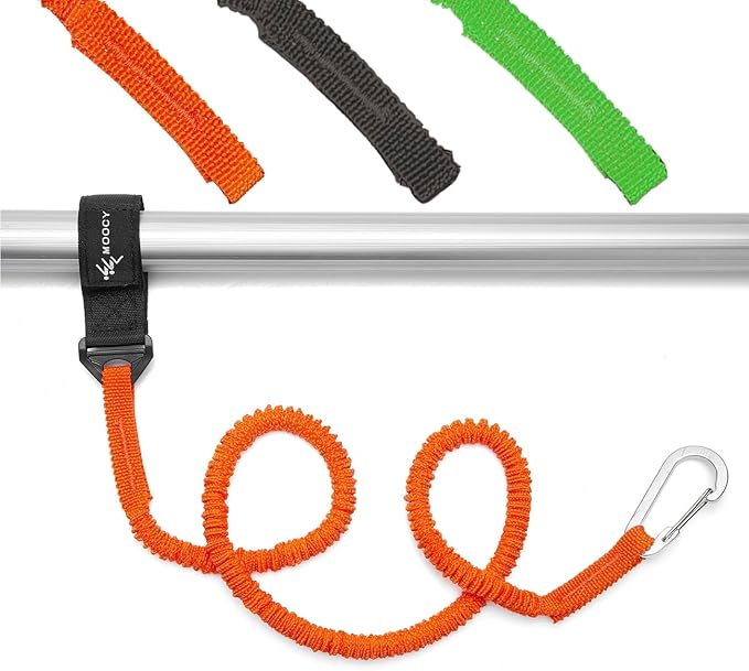 Kayak Paddle Leash Kayak Rod Leash Kayak Paddle Lanyard Stretchable Coiled Lanyard Leash Kayak Fishing Accessories for Kayak and Paddles