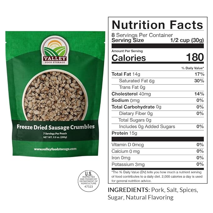 85 Serving Premium Protein Bucket | Freeze Dried Meat & Dairy Contains 1,052g Protein | Non-GMO Emergency Food Supply 25 Year Shelf Life | Long Term Prepared Foods Survival Kits by Valley Food Storage